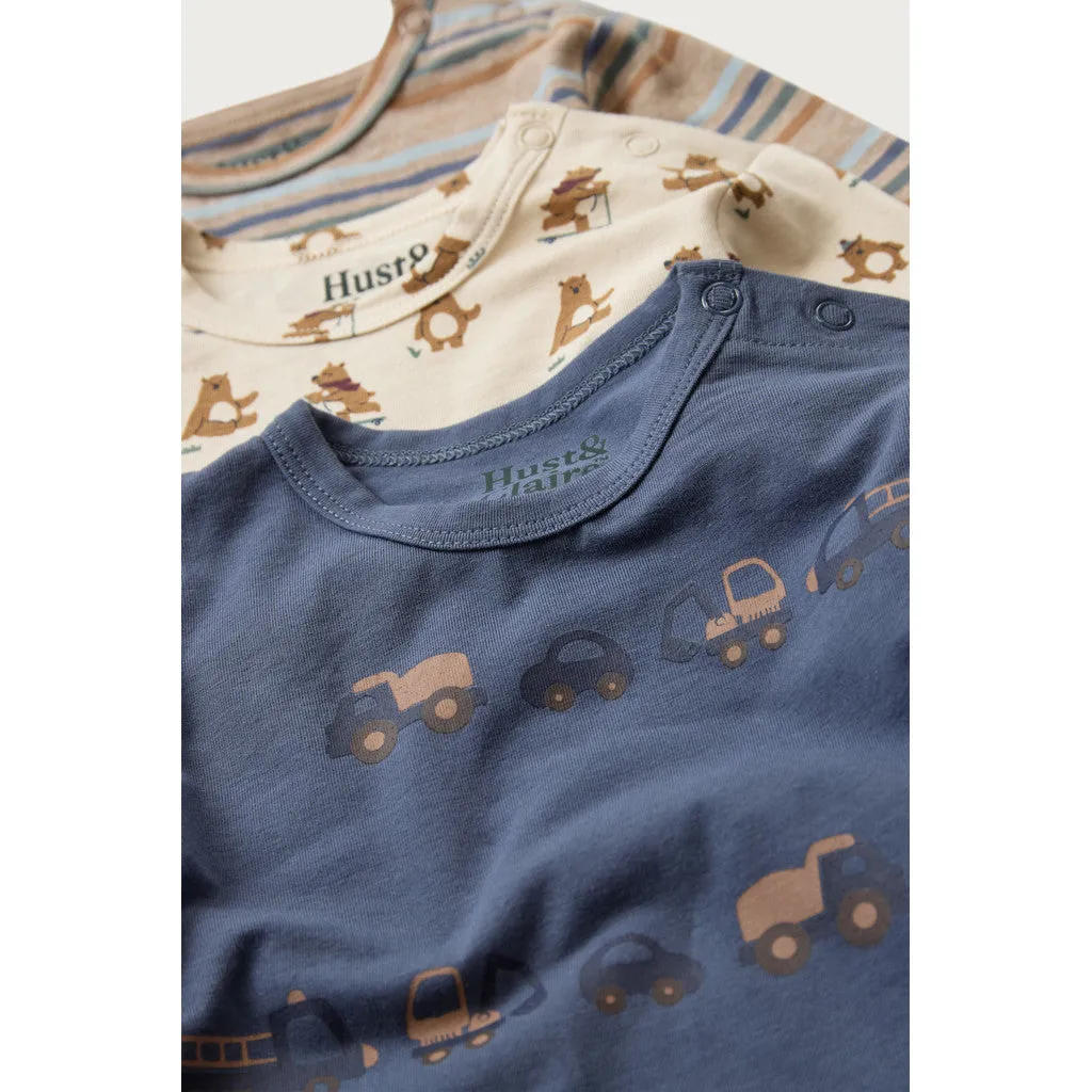 Hust & Claire Albert T-shirt Beige Melange 3-pak bomuld