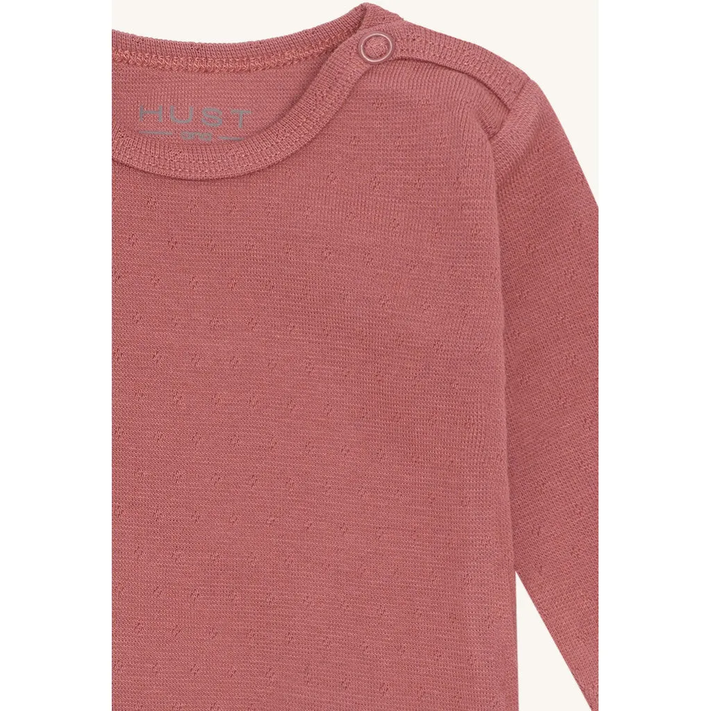 Hust & Claire HCBam Pointelle body Dry Rose økologisk bomuld