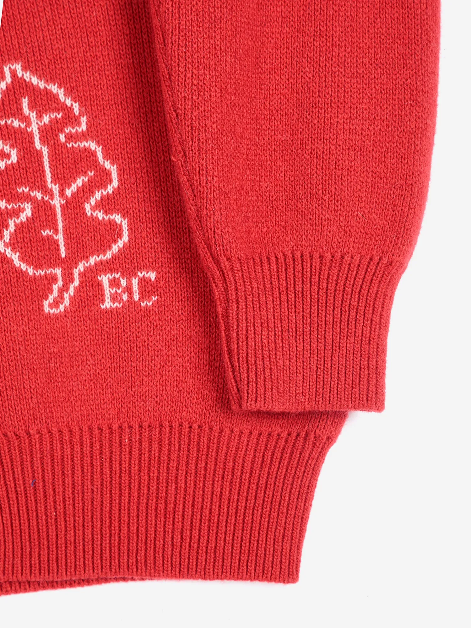 Bobo Choses Forest Scene polo cardigan rød uldblanding