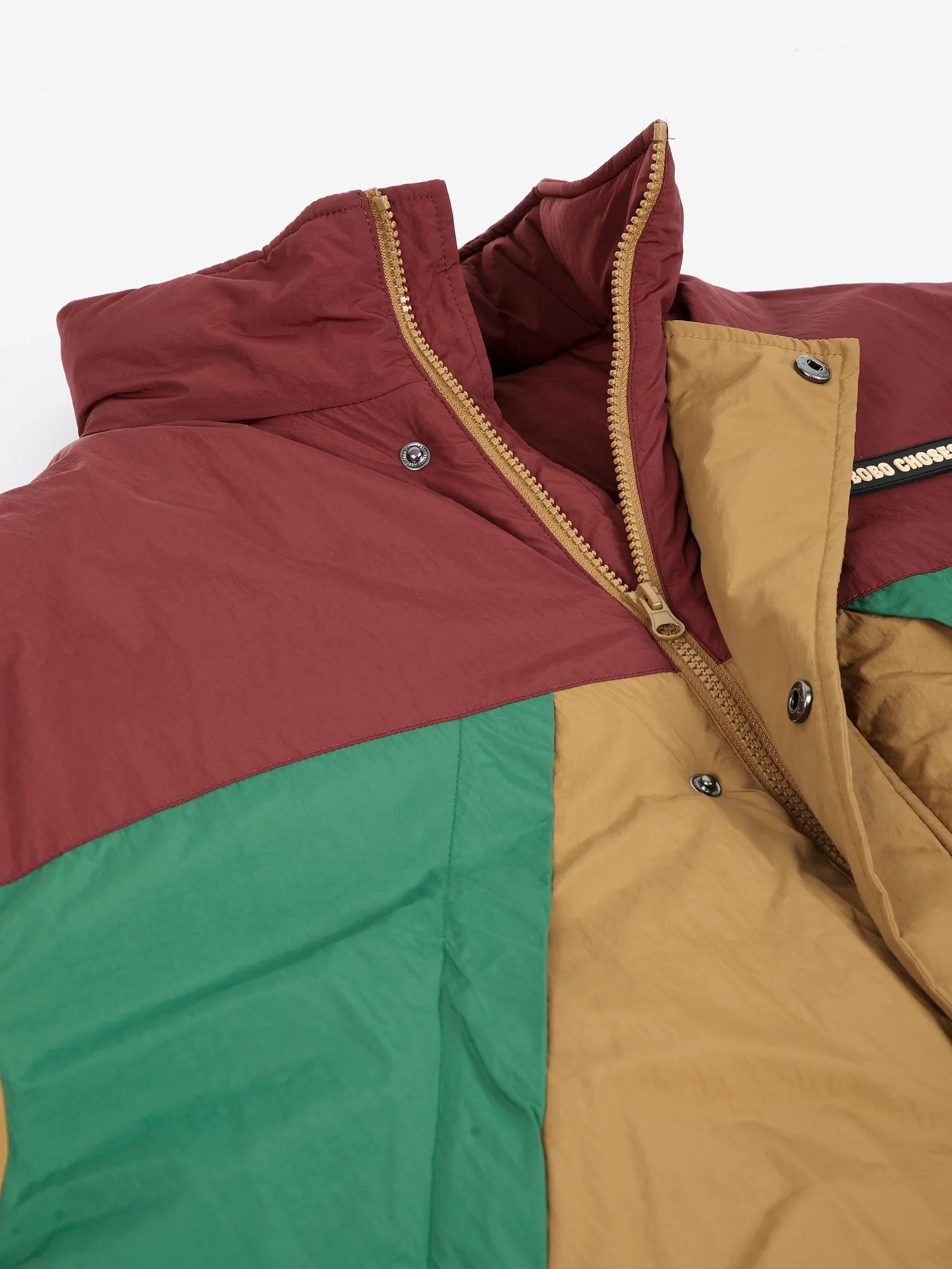 Bobo Choses Oversize Long Color Block pufferjakke grøn