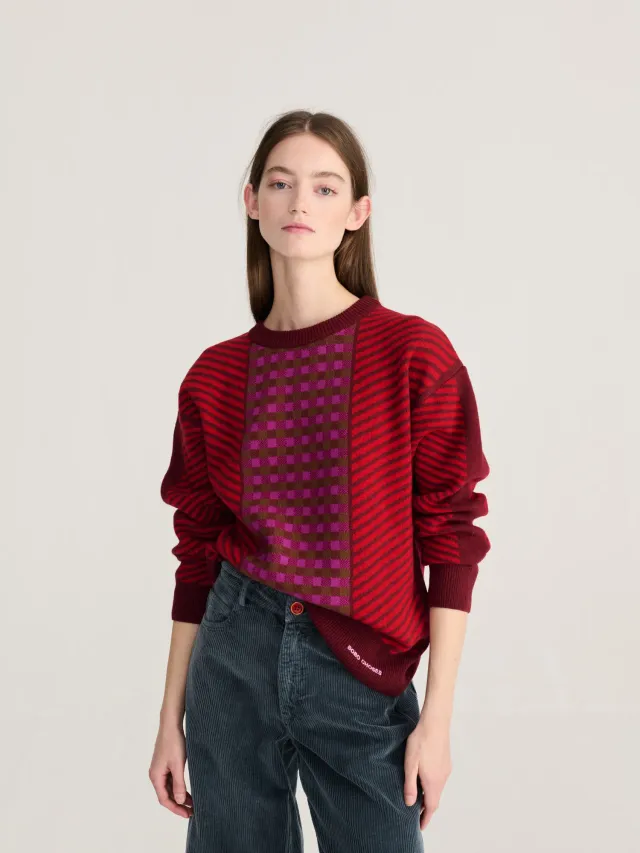 Bobo Choses All About Monsters Jacquard striktrøje bordeaux