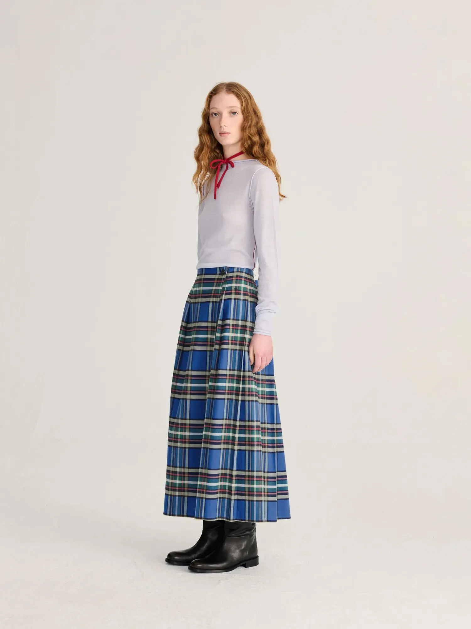 Bobo Choses All About Monsters Tartan nederdel blå