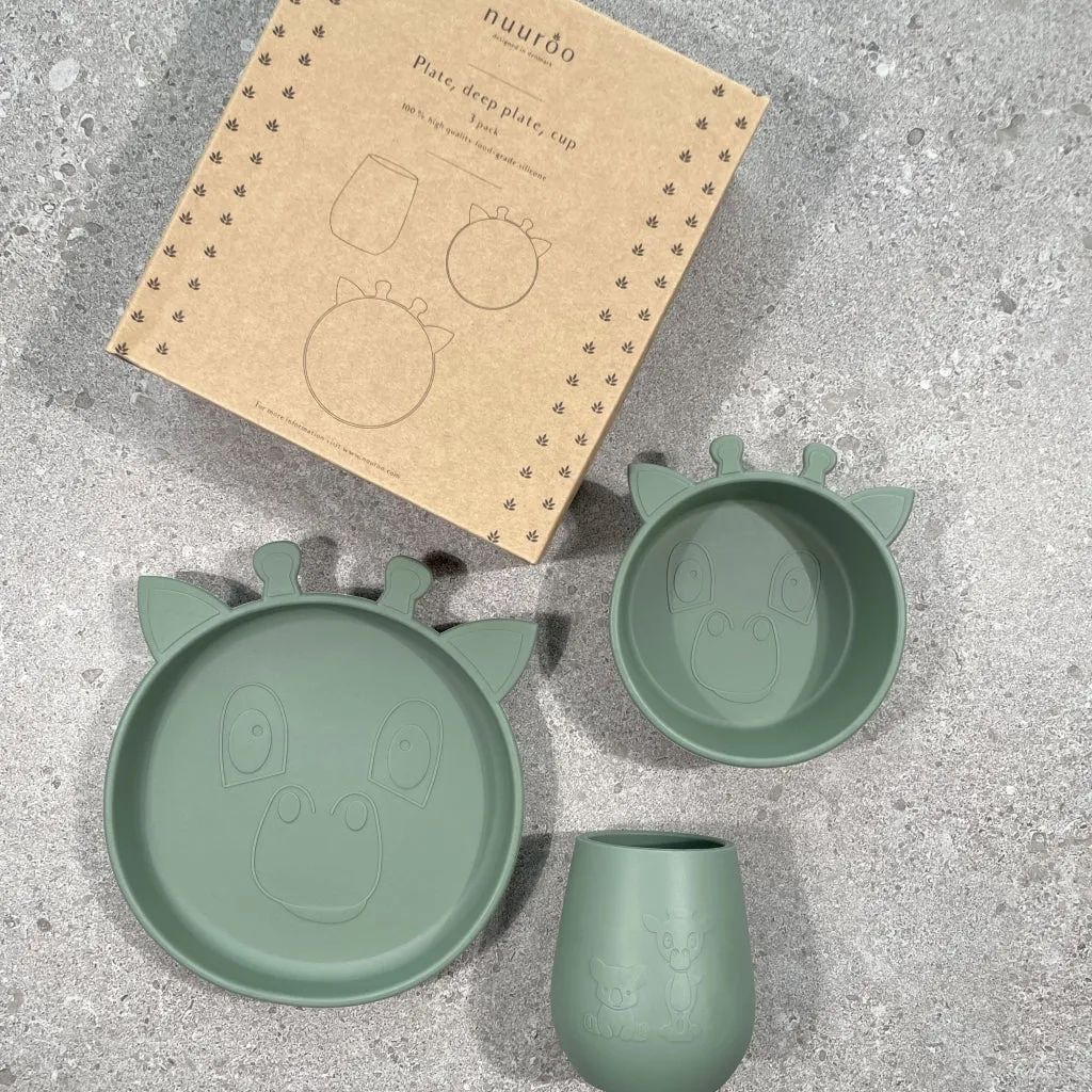 nuuroo Judi servicesæt 3 stk Dusty green silikone