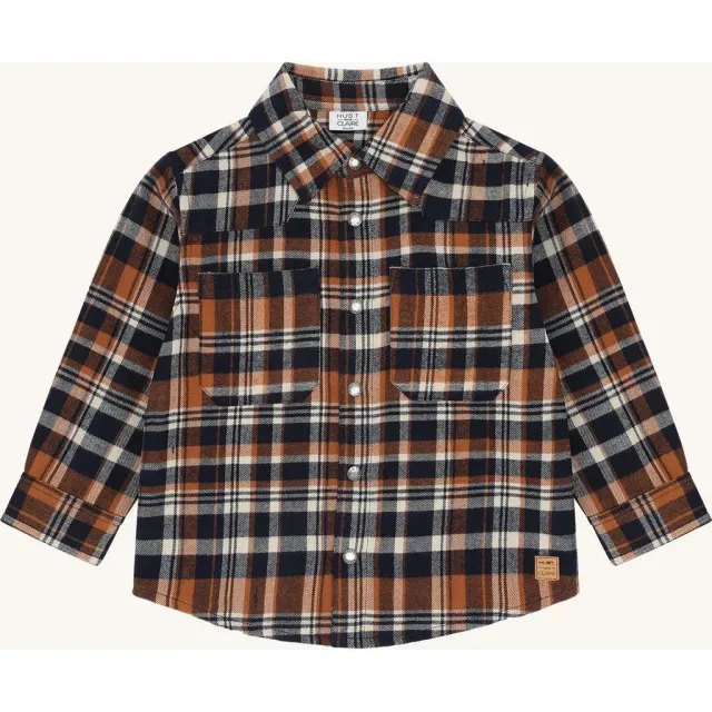 Hust & Claire HCRavn Urban Check skjorte more navy bomuld