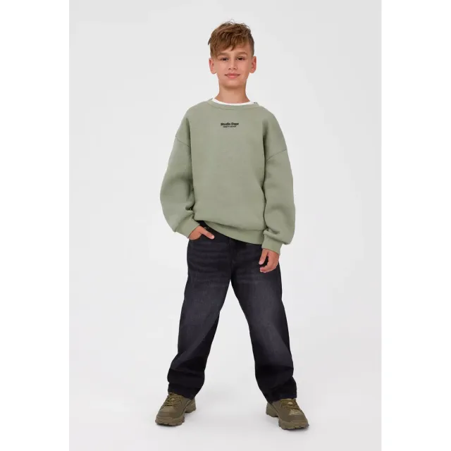 Minoti baggy-jeans sort vasket 5 lommer