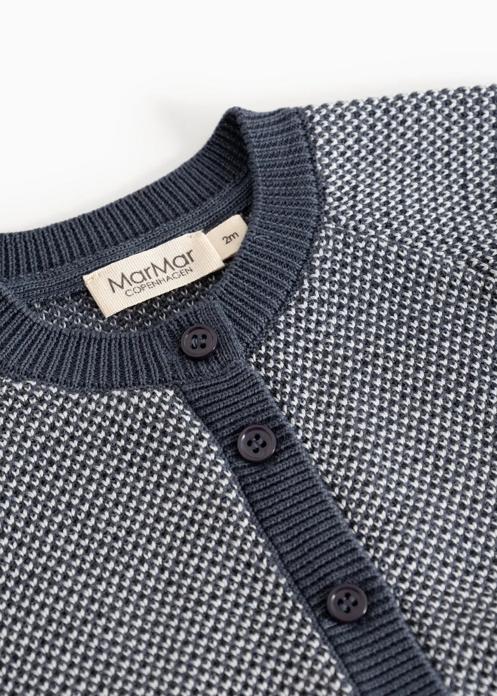 MarMar Taki strikcardigan Blue Mix økologisk