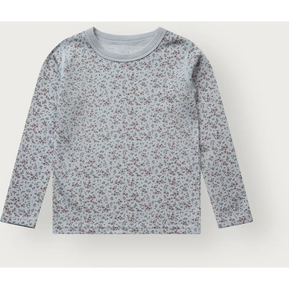 Hust & Claire Abba Tiny langærmet bluse A Bit Blue uld