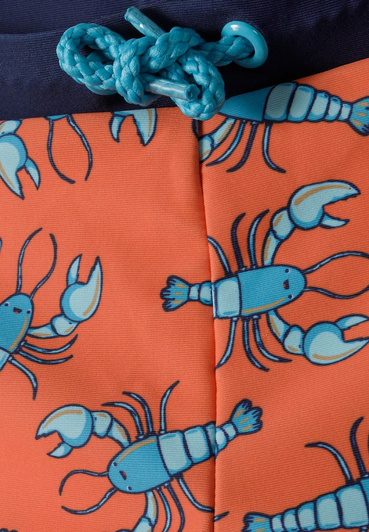 Minoti 42121 badeshorts til drenge orange med hummer