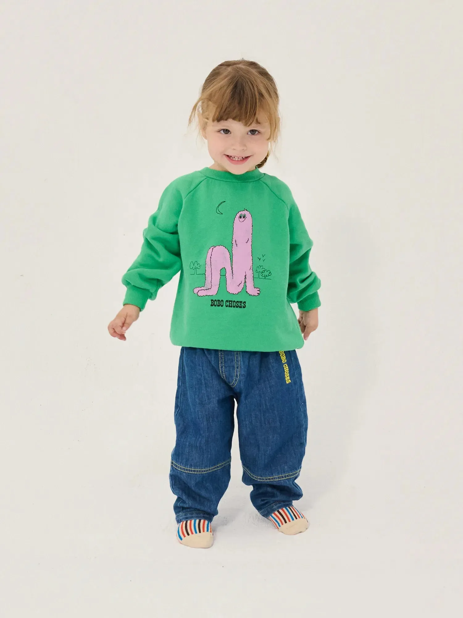 Bobo Choses Long Pinky Puff sweattrøje grøn økologisk