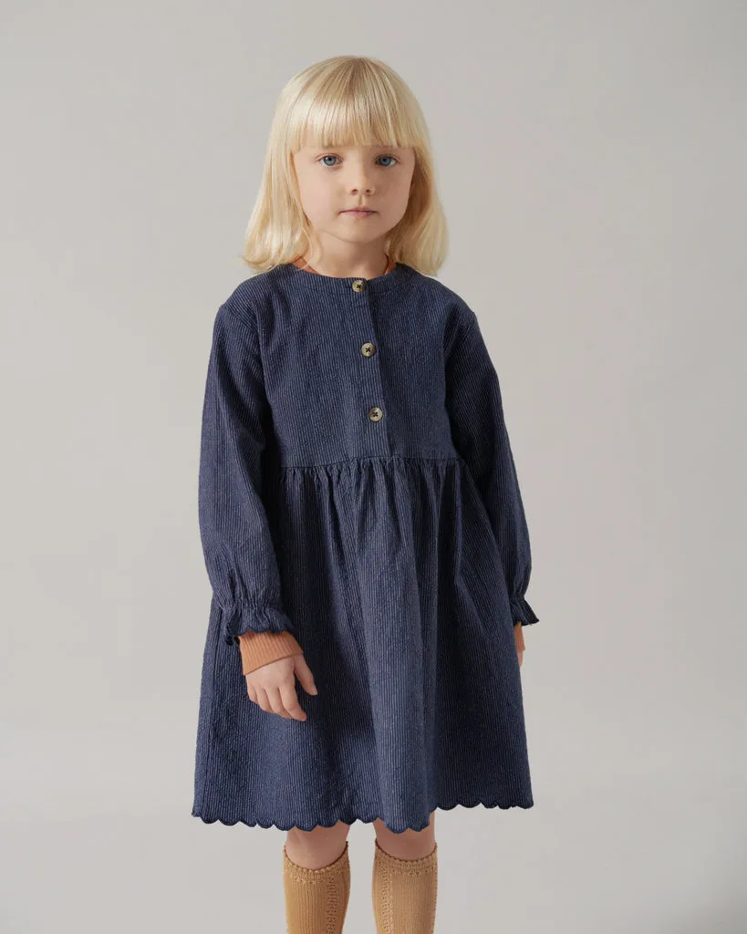 MarMar Jeans Dagmara Scallop Kjole Blue chambray