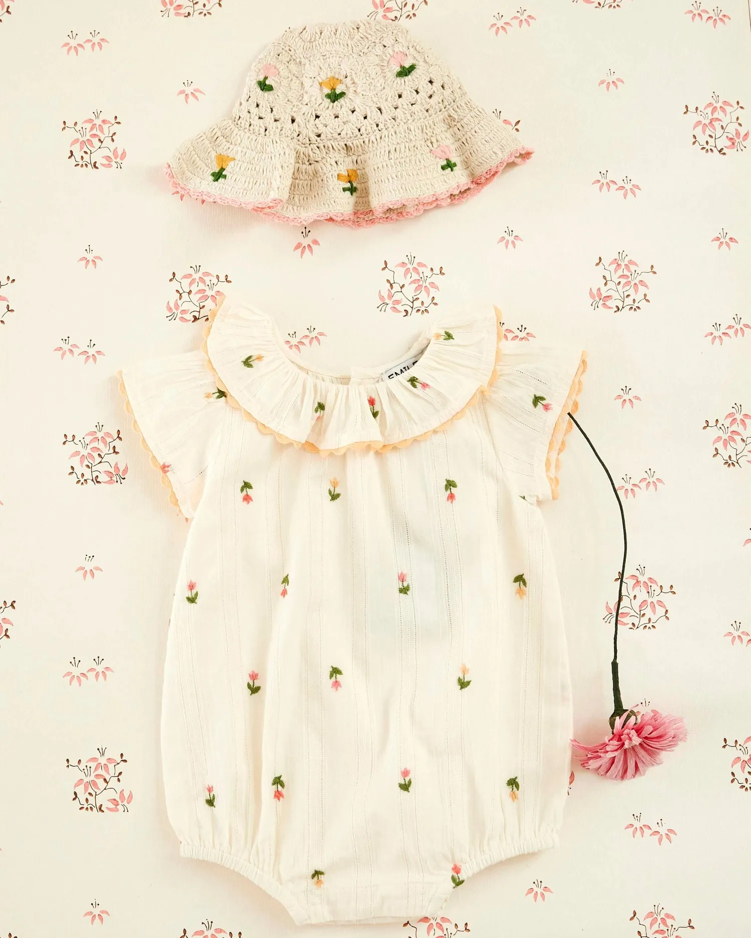 Emile et Ida Colerette combibloomer creme broderi