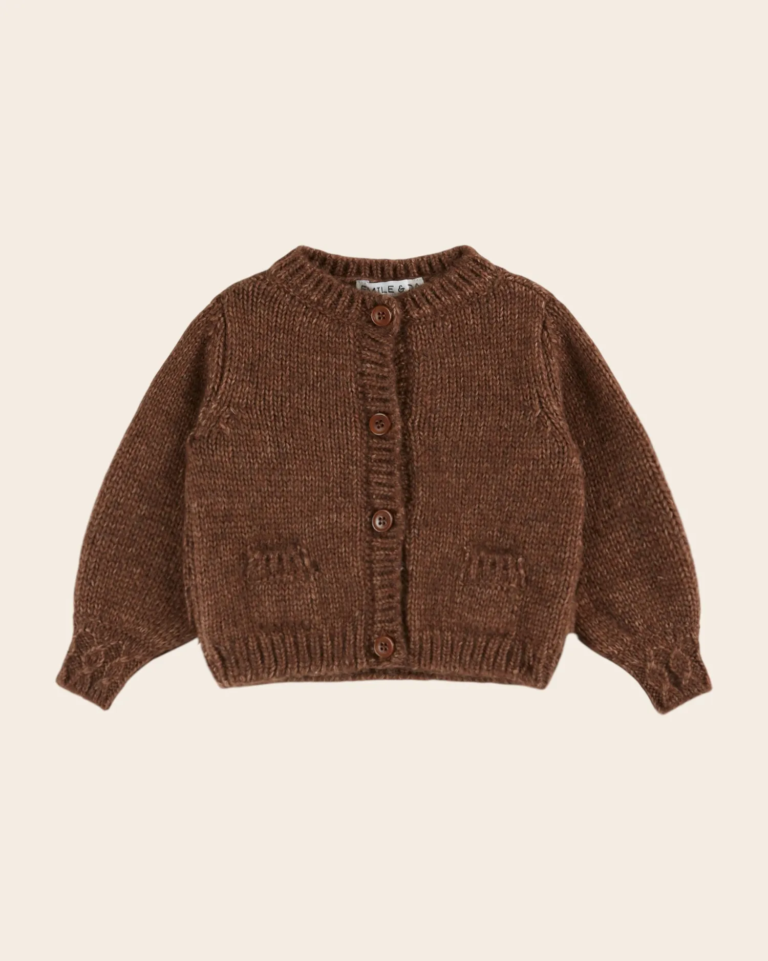 Emile et Ida Ultra doux marron cardigan brun merinould