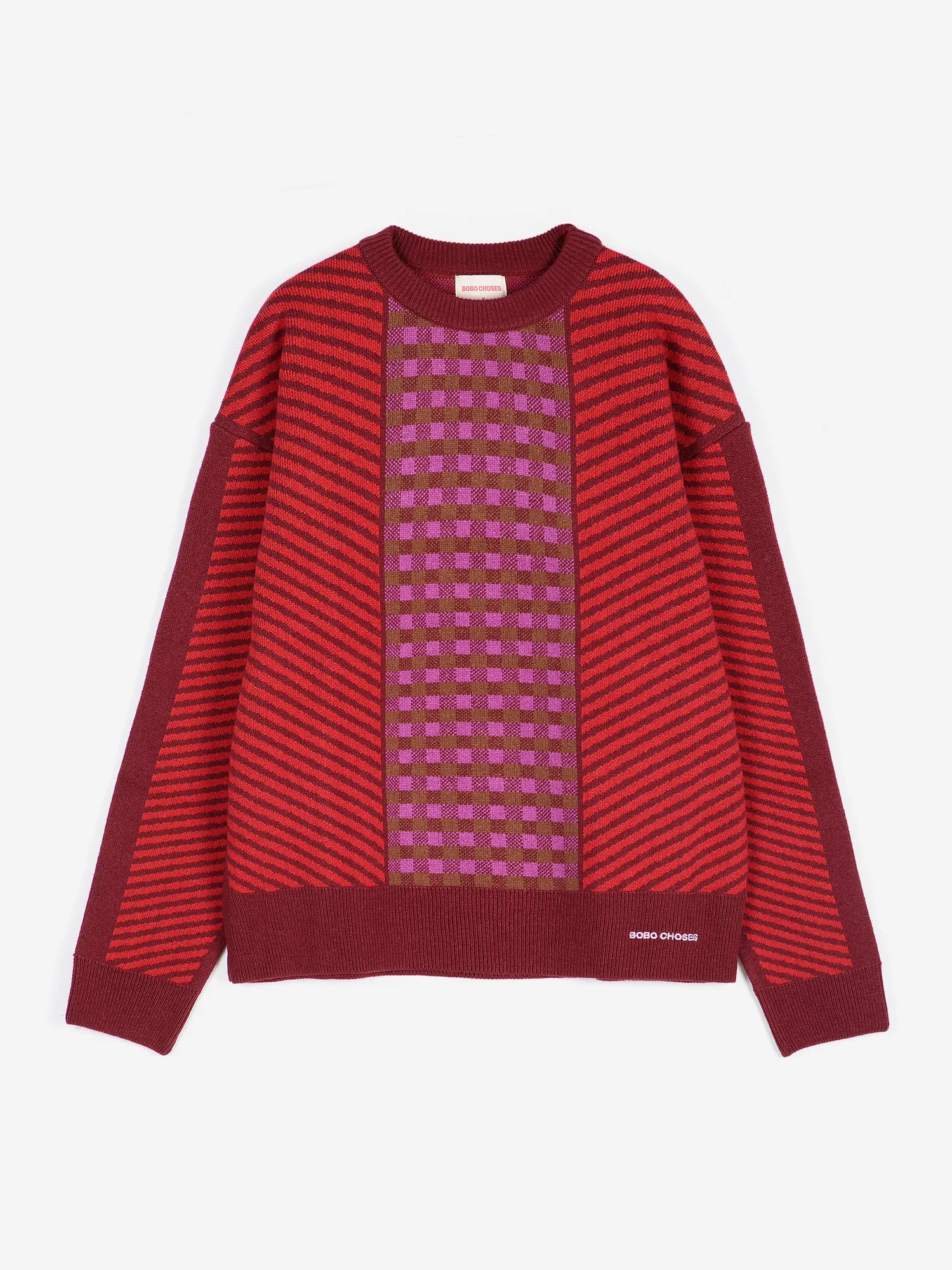 Bobo Choses All About Monsters Jacquard striktrøje bordeaux