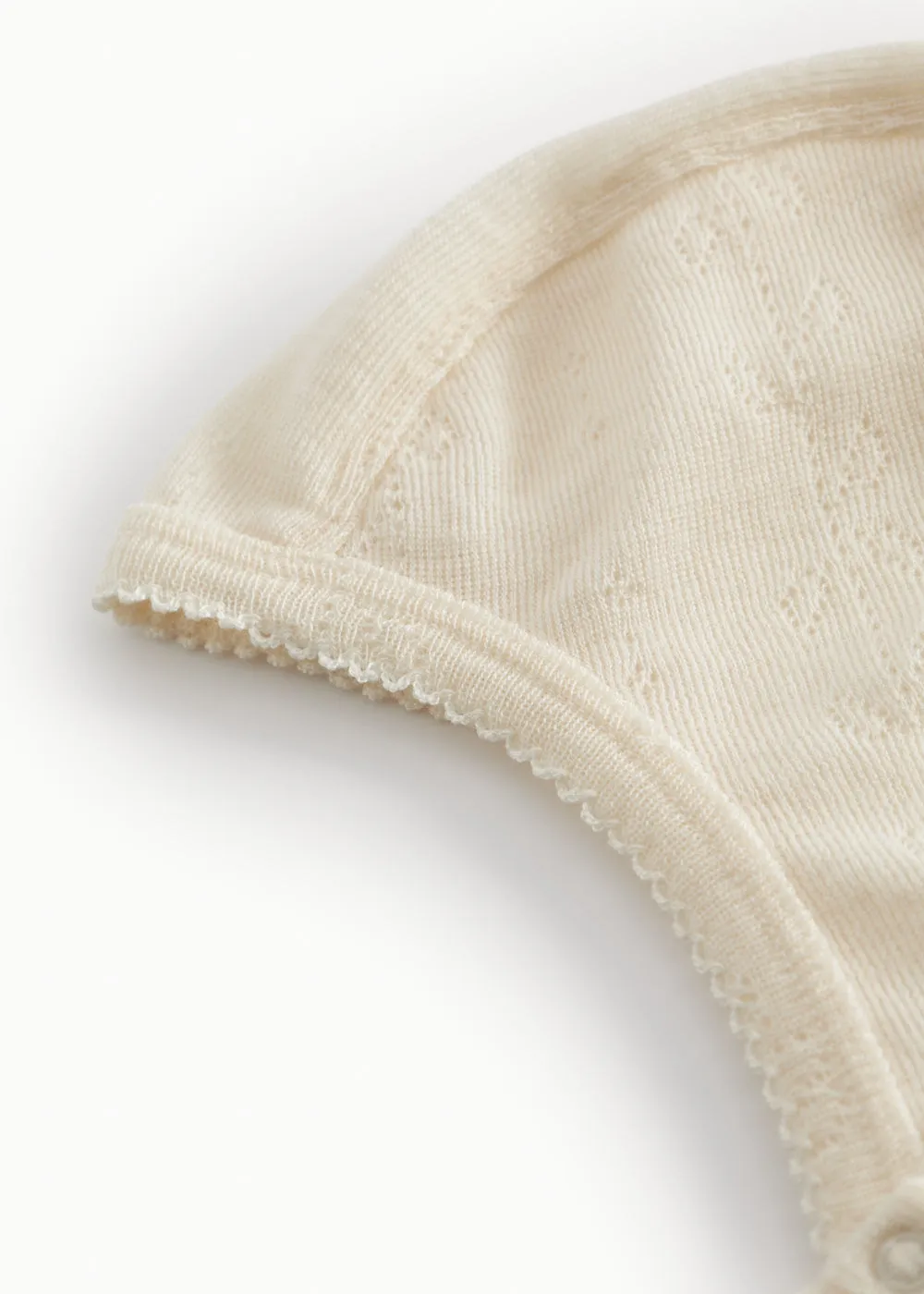 MarMar Copenhagen Hoody Uld Pointelle babyhue Natural uld