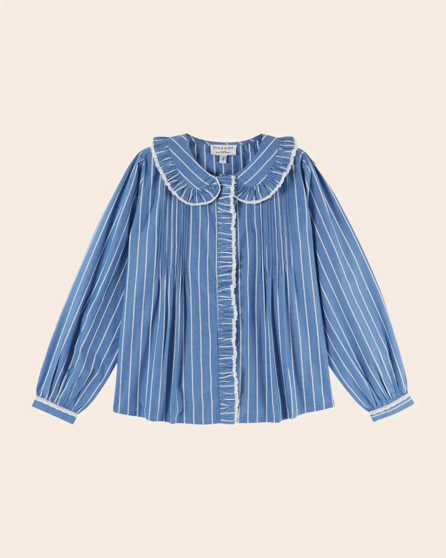 Emile et Ida Plissée rayures bluse blå stribet
