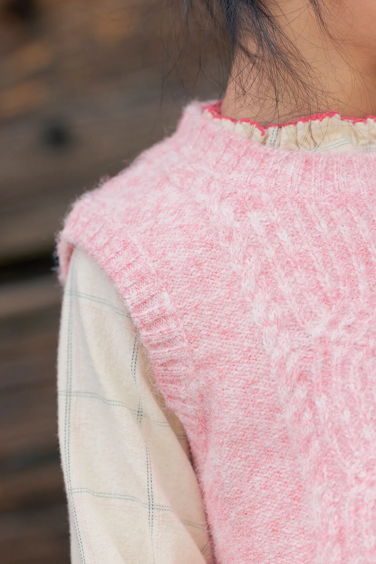 Bonton Lucia strikvest Pinkyee rosa snoning 6A