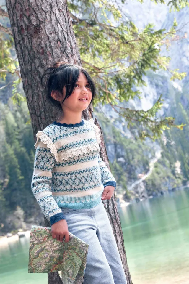 Bonton Mignonne Mouton striktrøje blå hvid