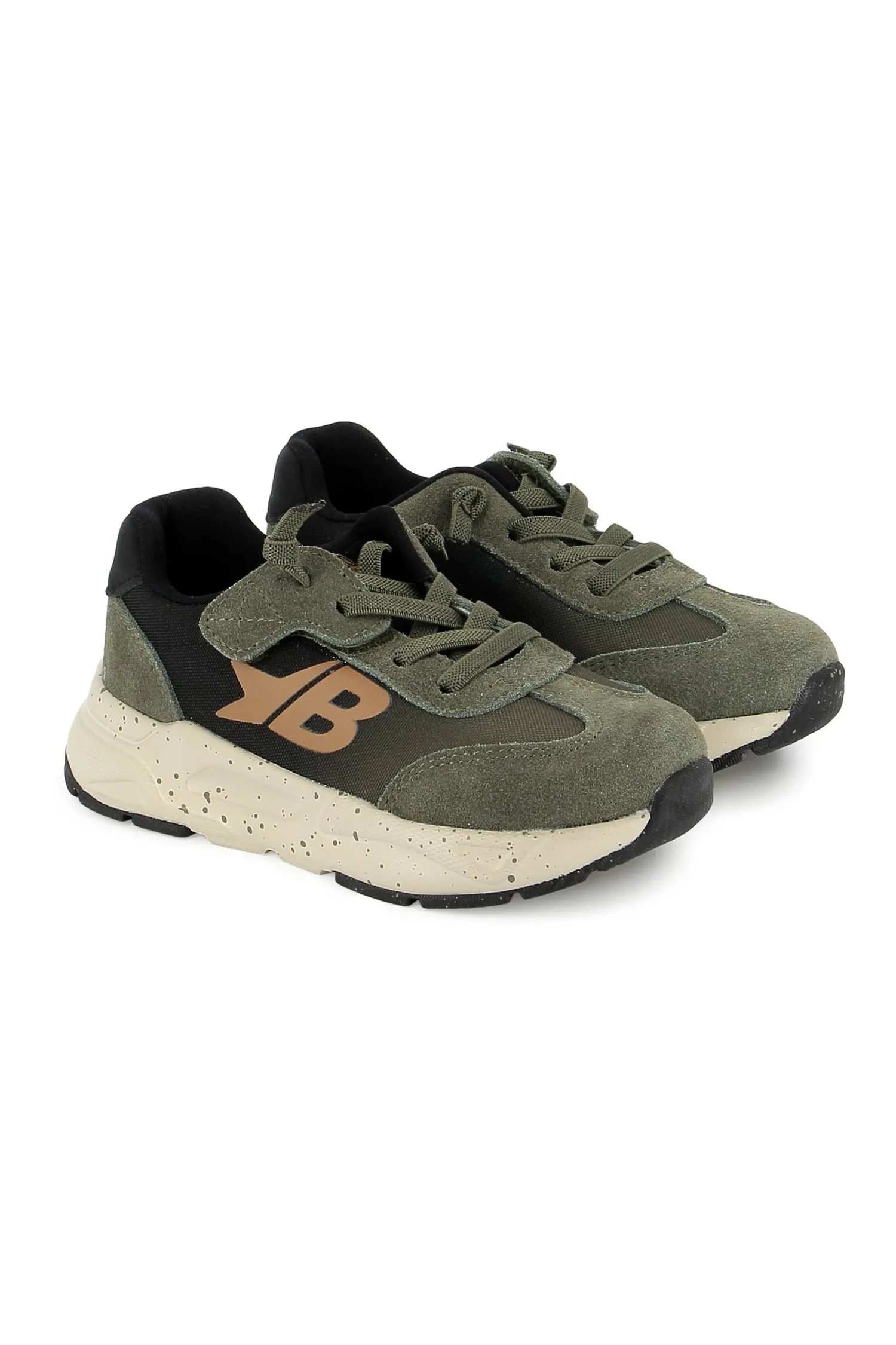 Bonton Yard sneakers kaki hvide snøre børn