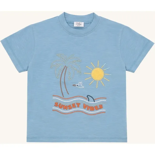 Hust & Claire Arthur Sunset T-shirt Glacier økologisk bomuld