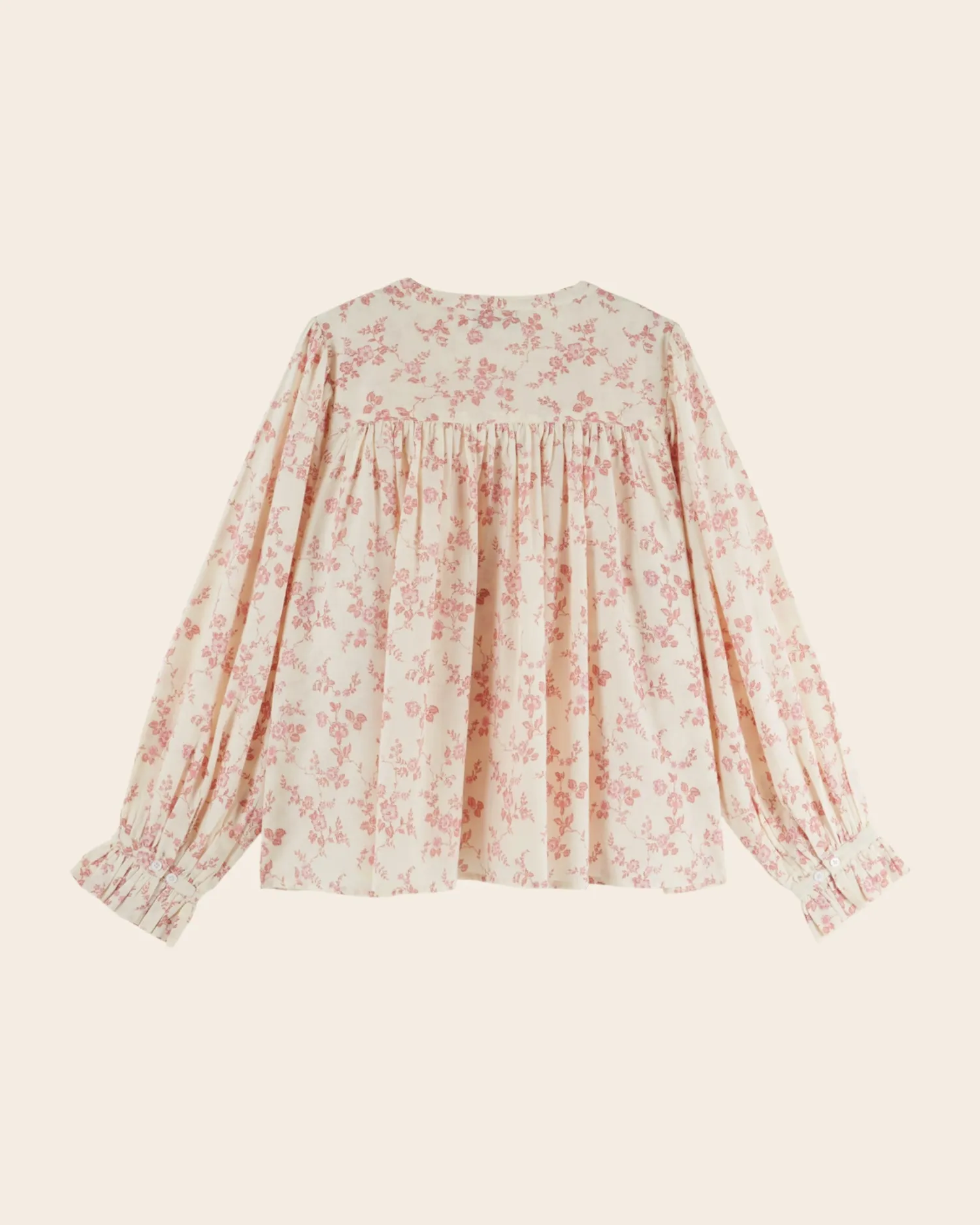 Emile et Ida Edounia Rosalie blouse ecru rosa økologisk