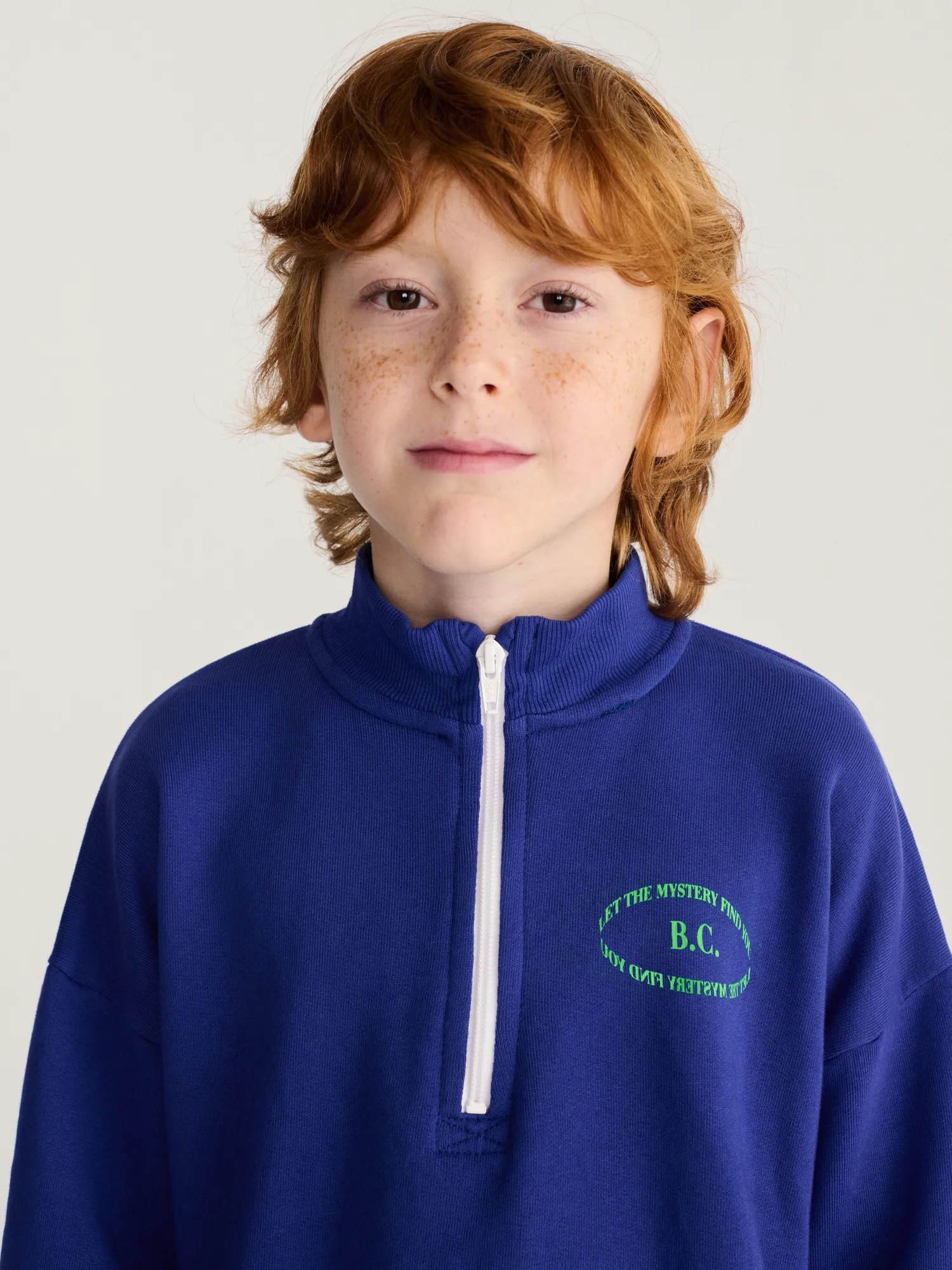 Bobo Choses Mystery BC half zip sweatshirt navy bomuld
