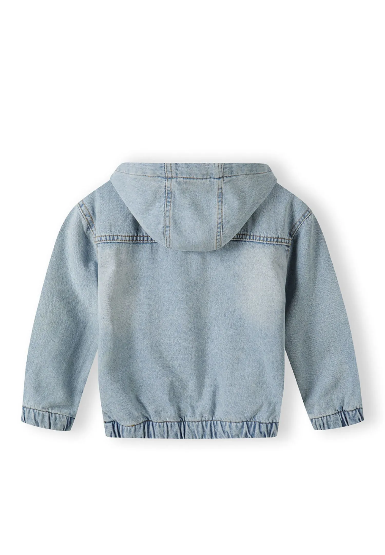 Minoti 42350 jeansjakke lyseblaa denim med haette