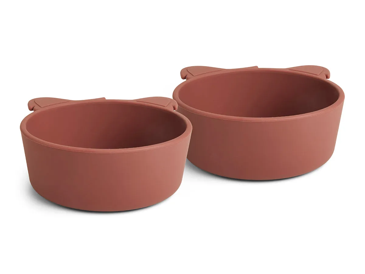 nuuroo Alex dyb tallerken Mahogany silikone 2-pak