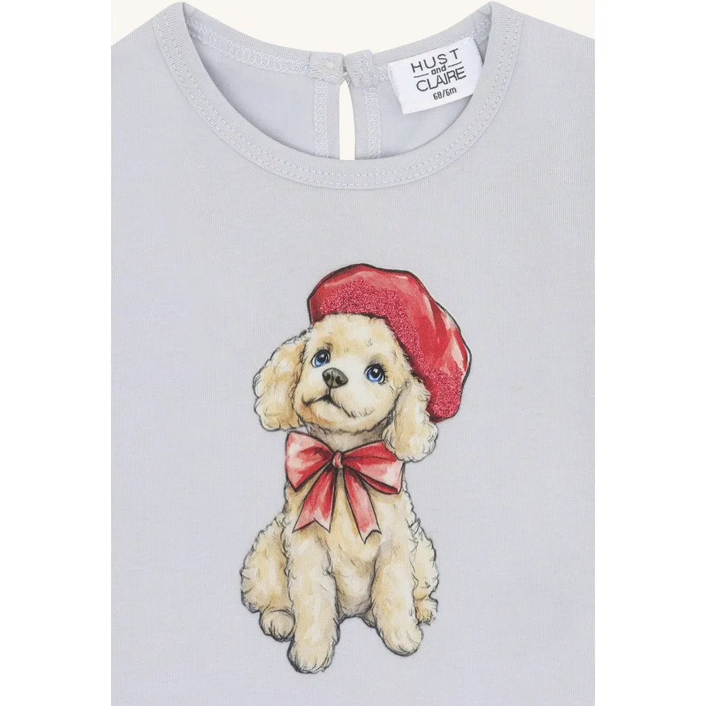 Hust & Claire Alma Poodle T-shirt A Bit Blue langærmet