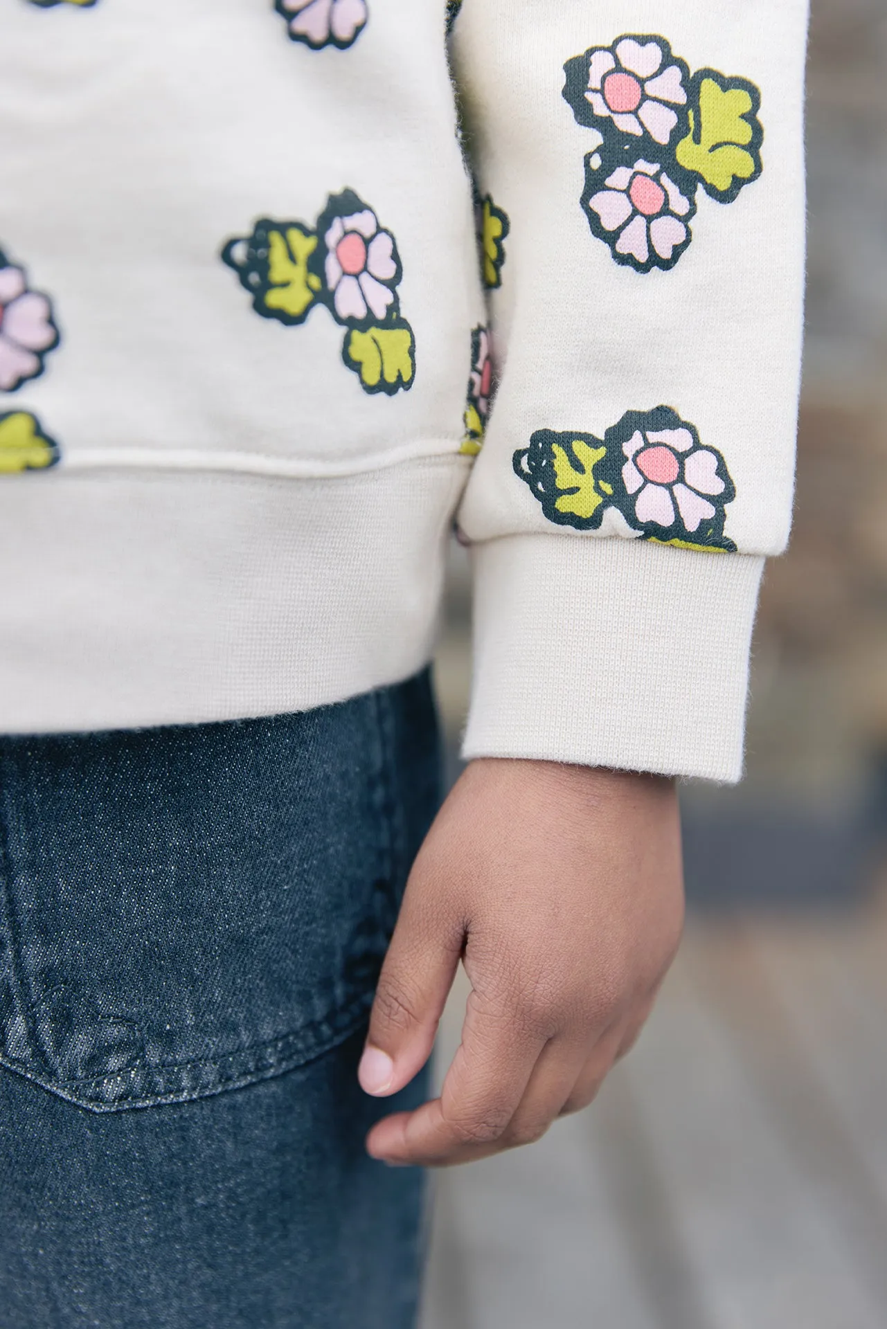 Bonton Smile Faroe sweatshirt lyserød blomst bomuld