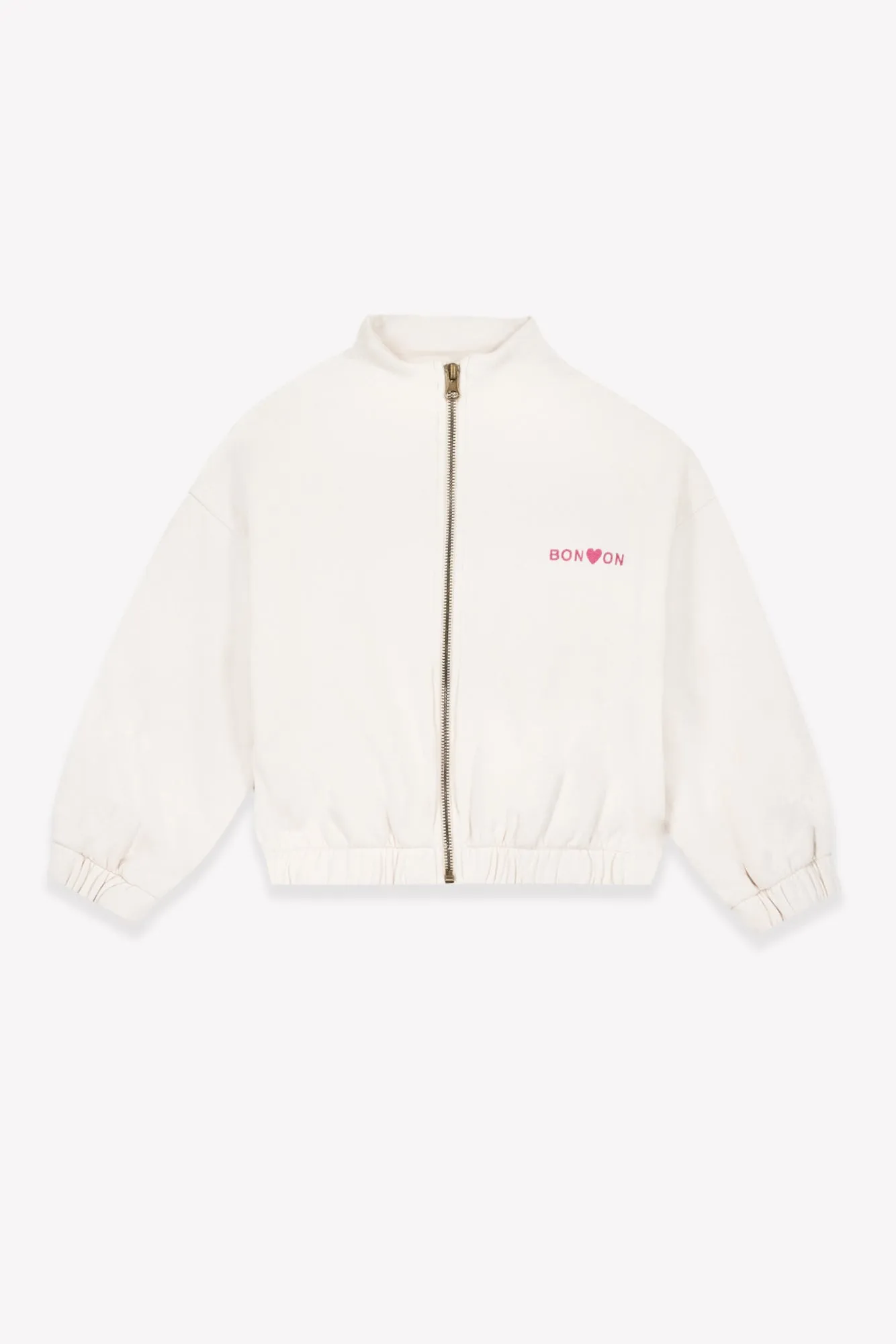 Bonton Mia sweatshirt milk bomuld lynlås