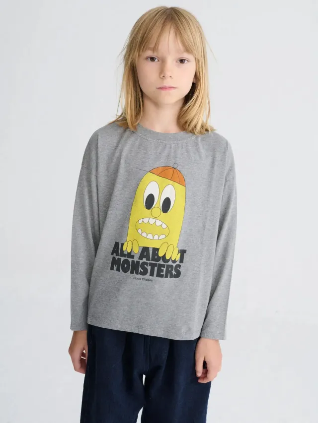 Bobo Choses Bigtooth Lemon t-shirt grå bomuld 2-3Y