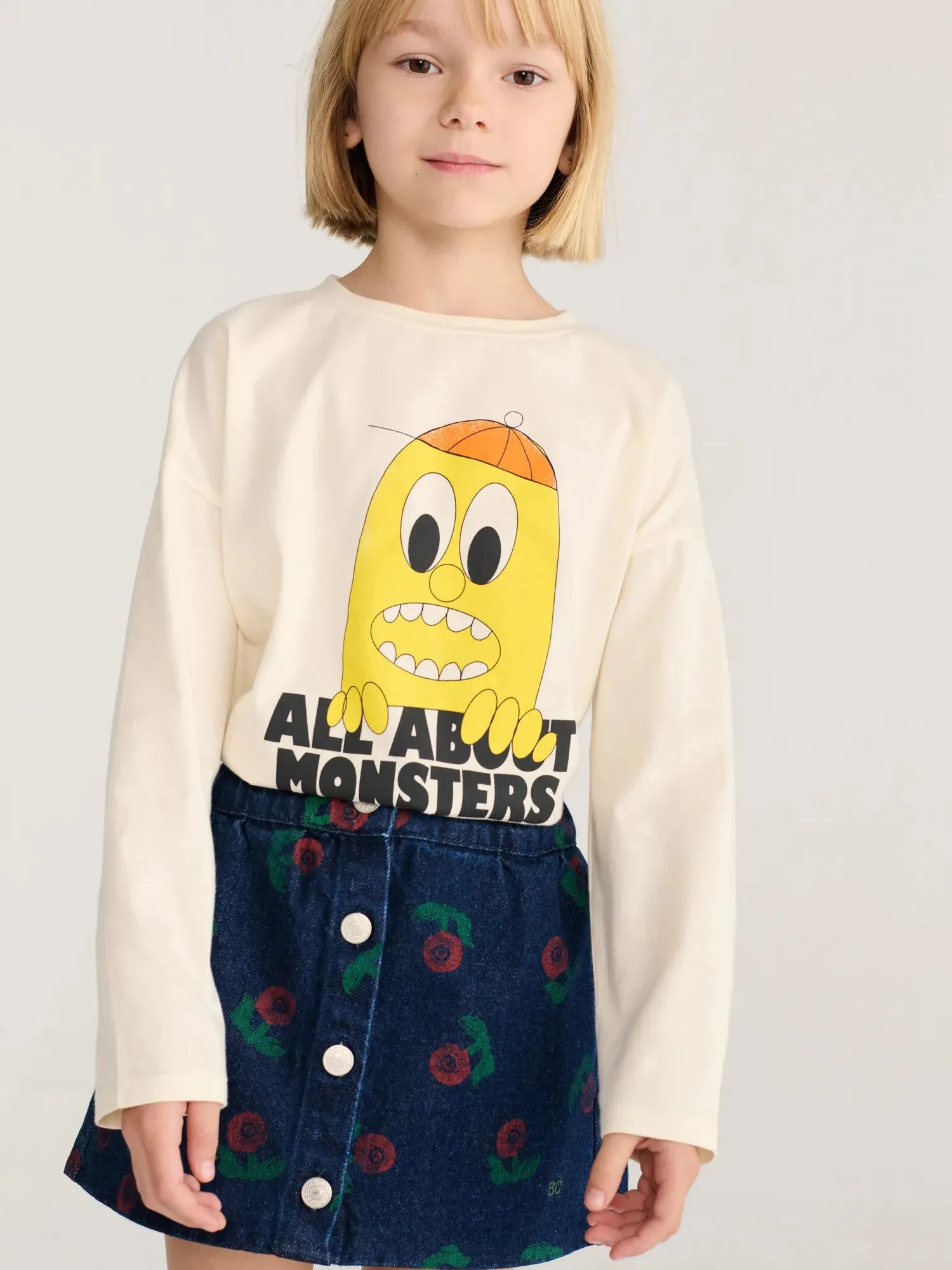 Bobo Choses Stamp Bloom denimnederdel 2-3Y