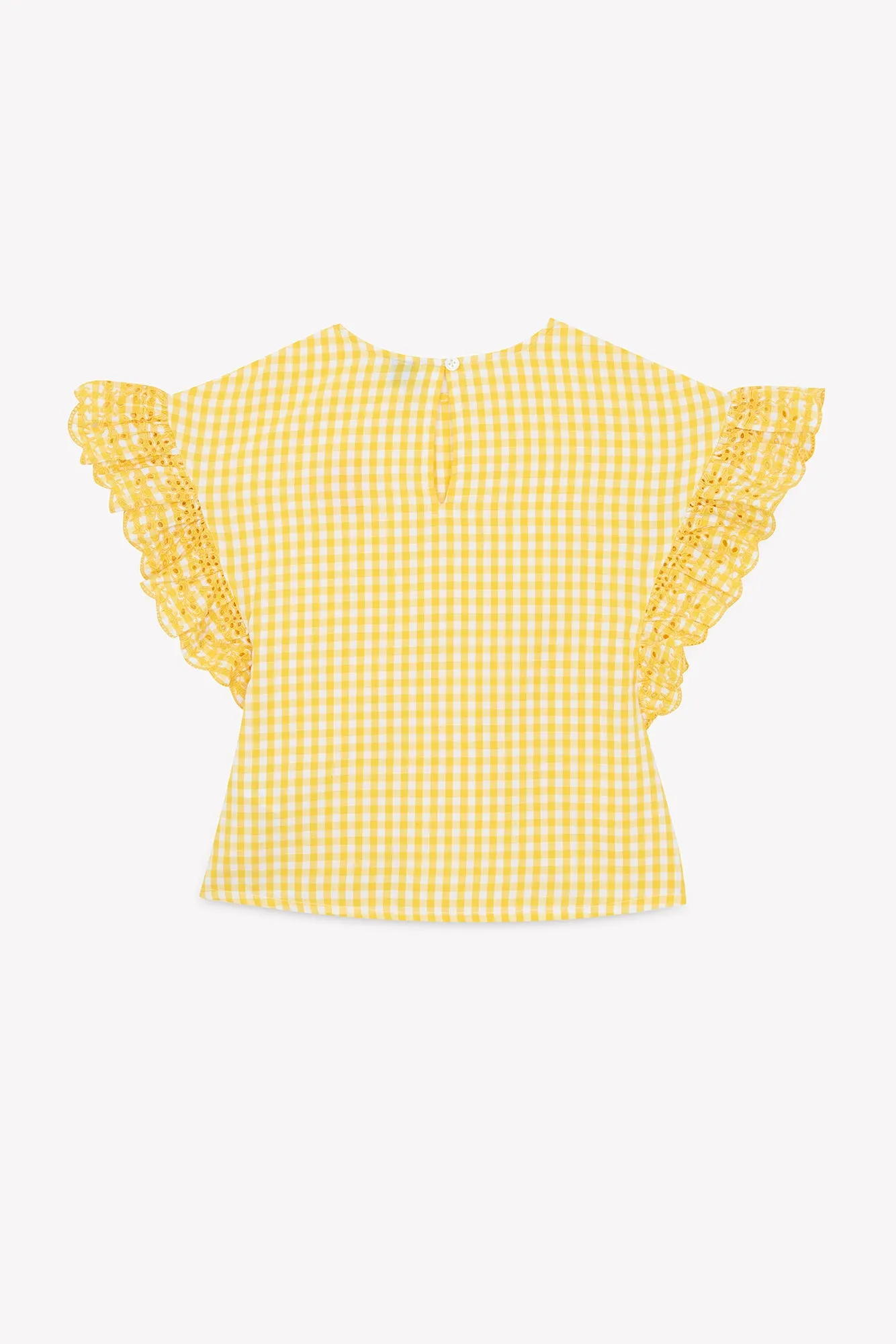 Bonton Loulou Vichy bluse gul ternet bomuld