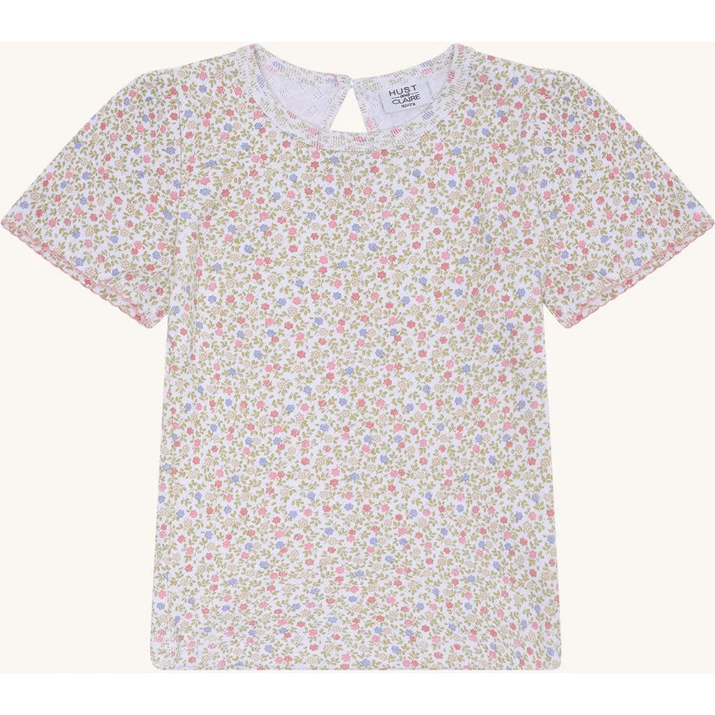 Hust & Claire HCAlma Blooming t-shirt hvid økologisk
