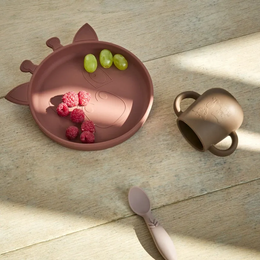 nuuroo Akila tallerken 2-pak Mahogany silikone giraf