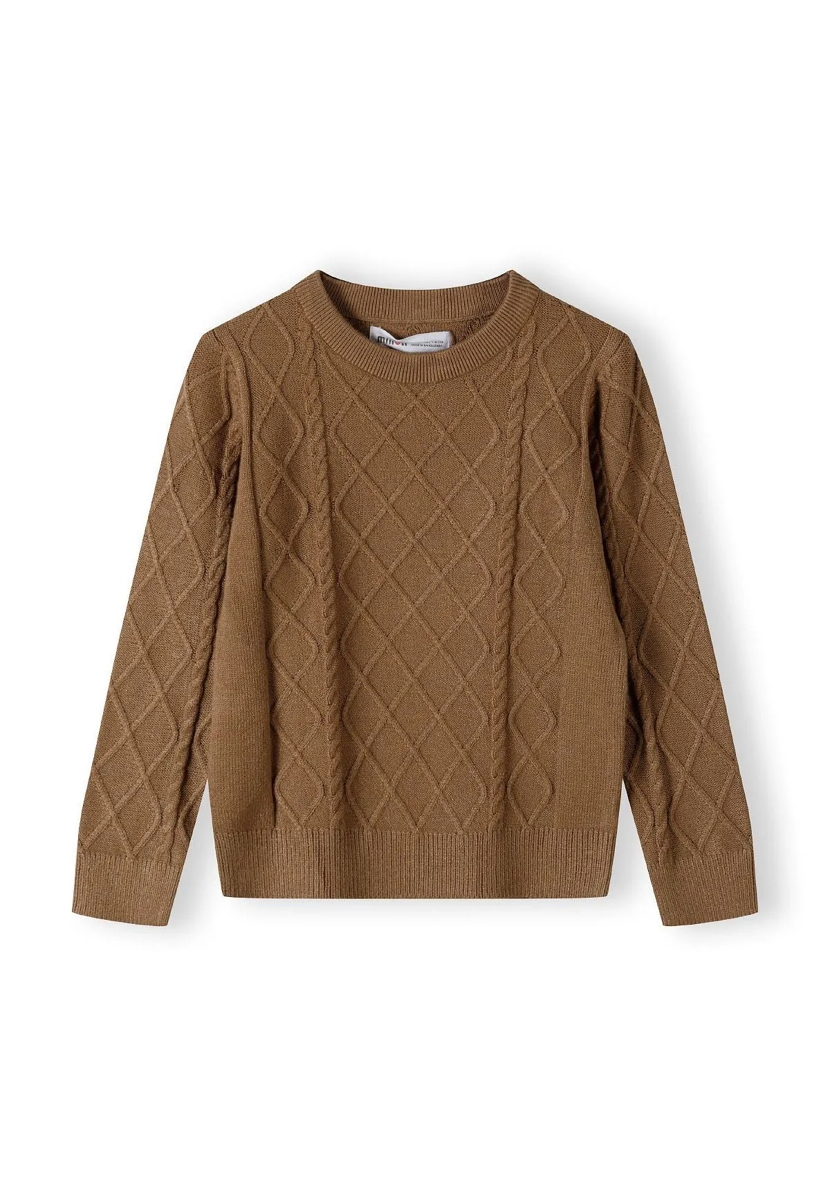 Minoti 43909 drengepullover cognac kabelstrik