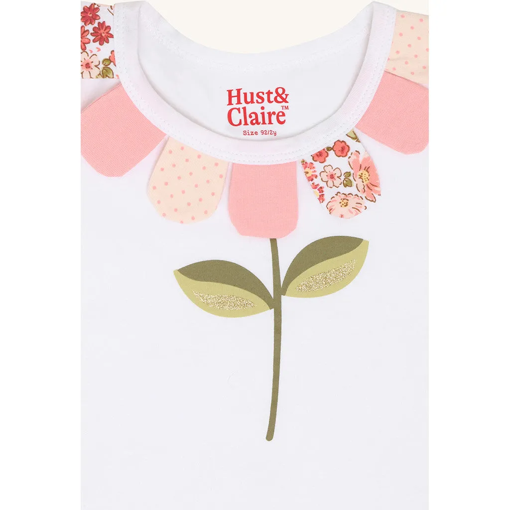 Hust & Claire Alma Petals t-shirt White bomuld
