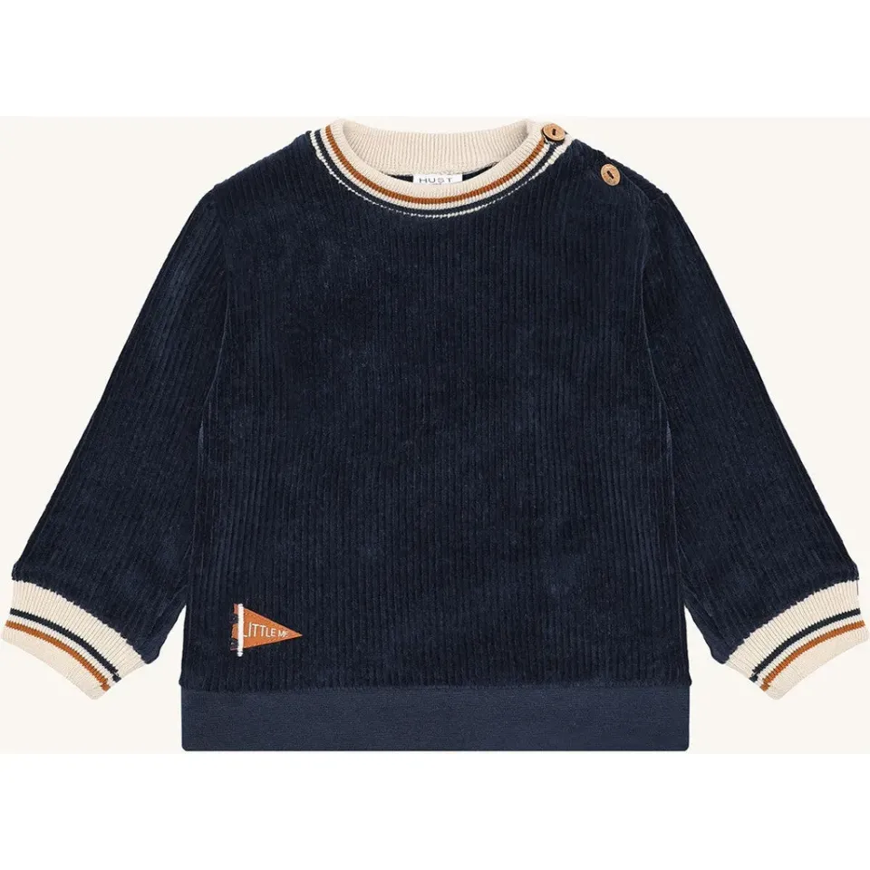 Hust & Claire Sofus velour sweatshirt More Navy