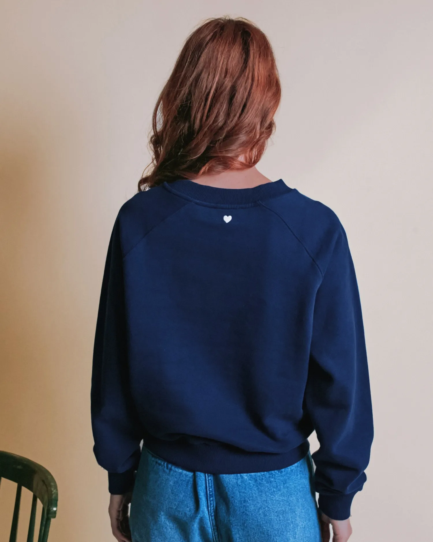 Emile et Ida Logo sweatshirt navy økologisk