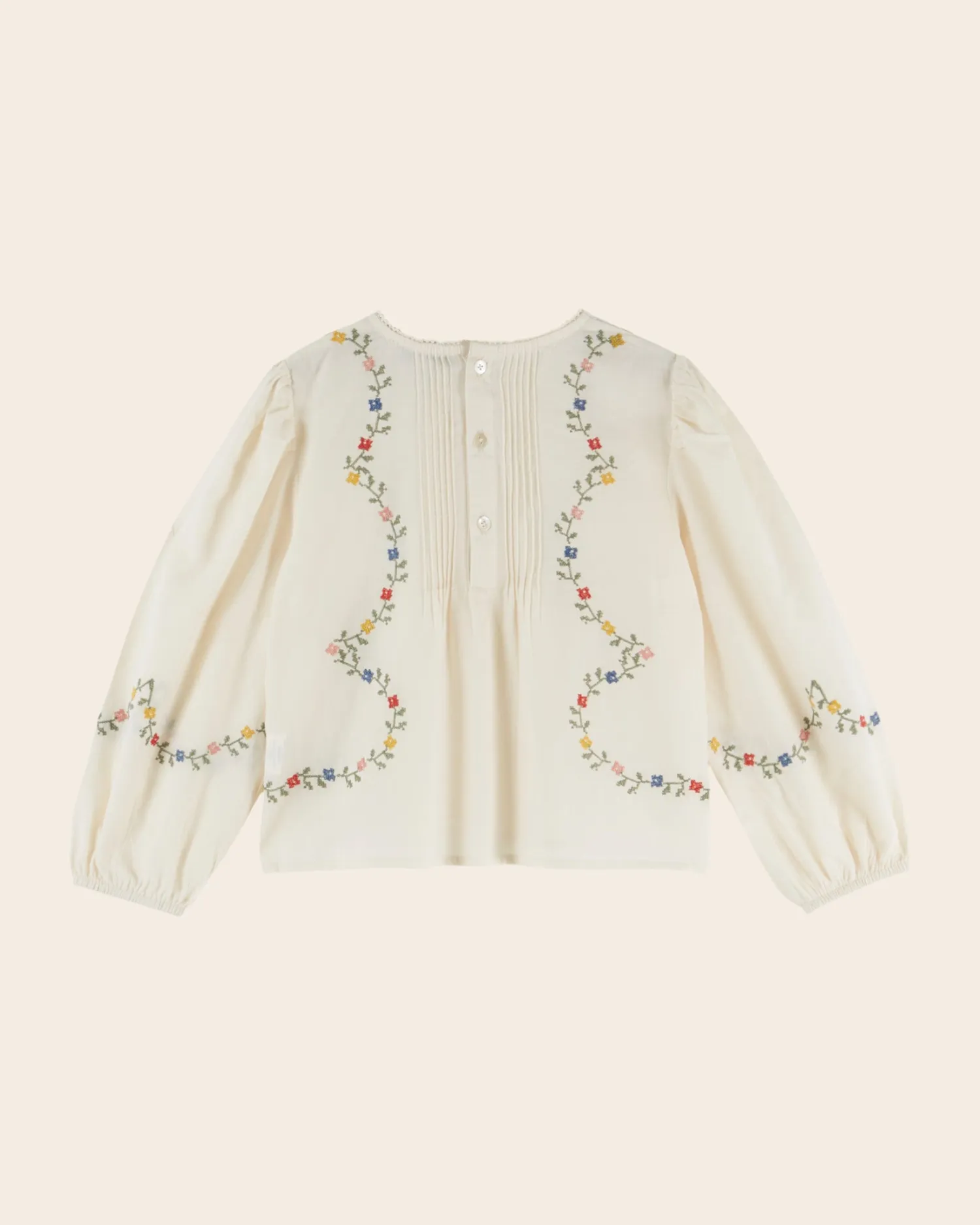 Emile et Ida Guirlande bluse ecru pige broderet