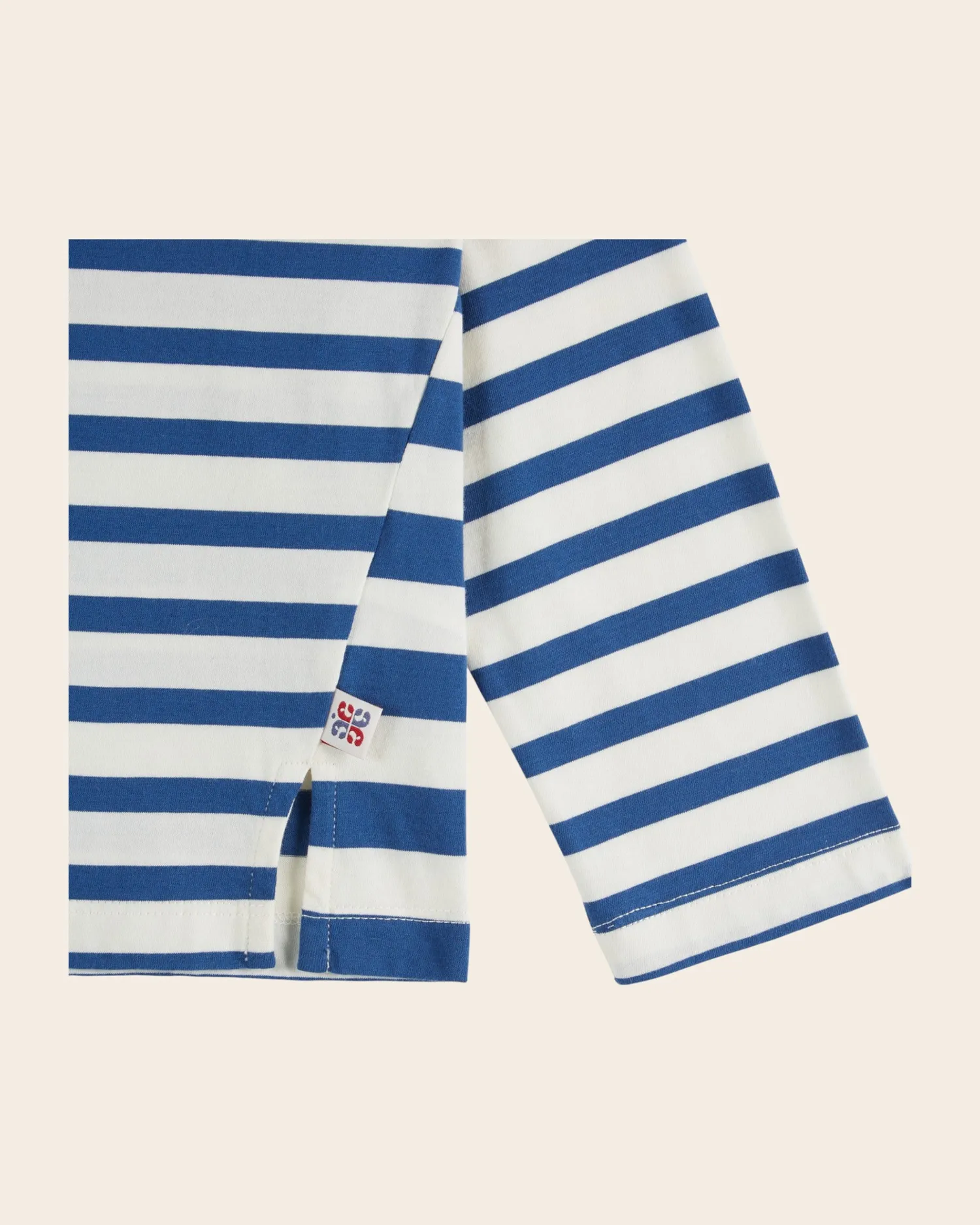 Emile et Ida Mariniere langaermet T-shirt bla-hvid okologisk