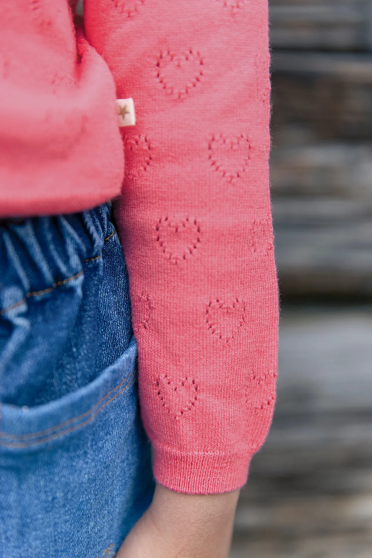 Bonton Milou Rose Faroe striktrøje rosa uld