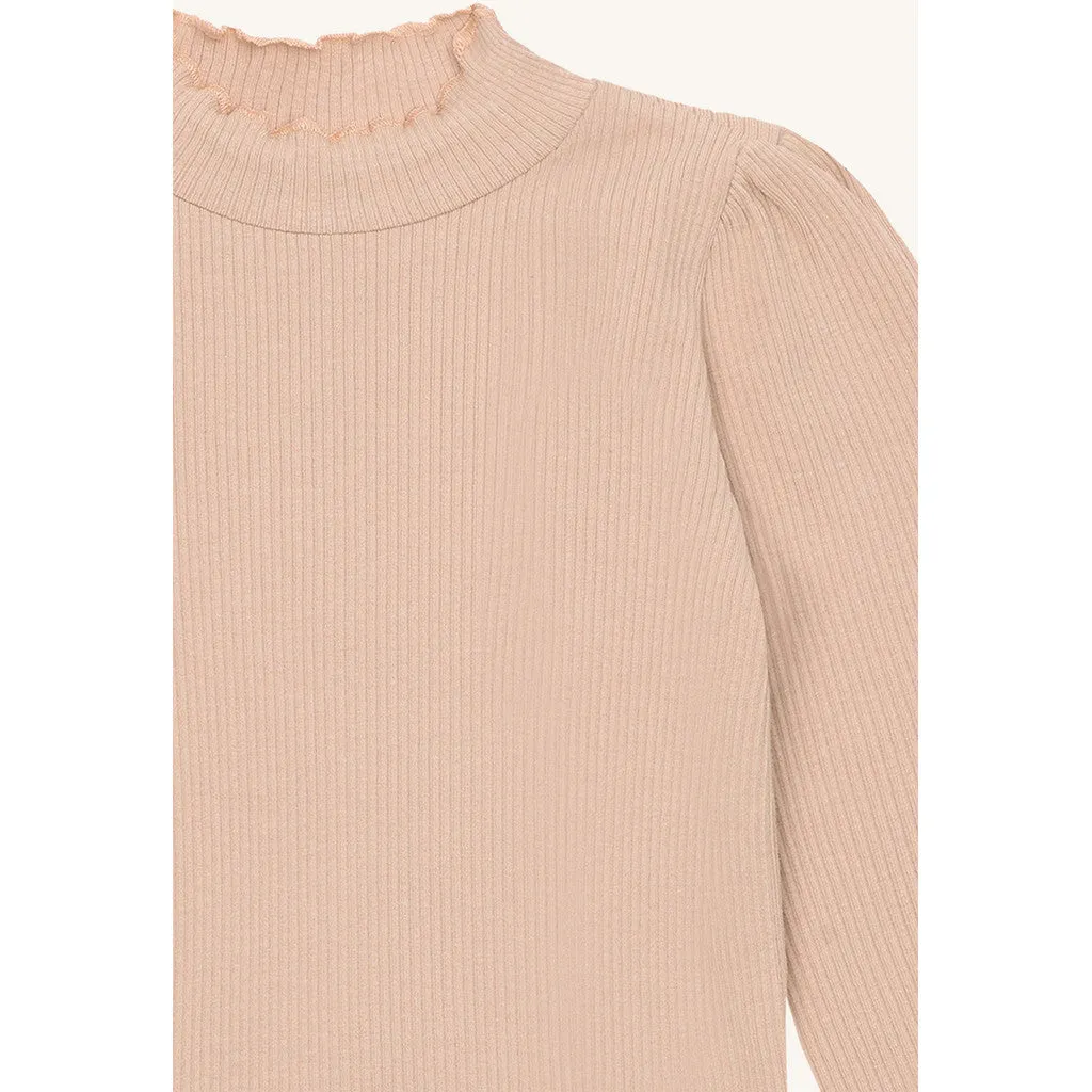 Hust & Claire Amma Solid bluse Rugby Tan flæse