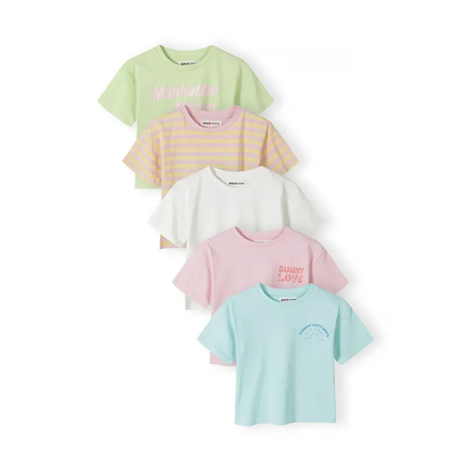 Minoti 44832 T-shirt pastel 5-pak til piger