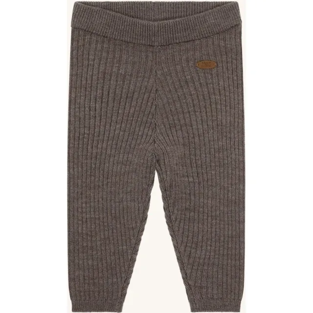 Hust & Claire Lui Wool Rib leggings Deer Melange uld