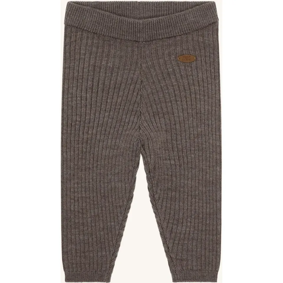 Hust & Claire Lui Wool Rib leggings Deer Melange uld