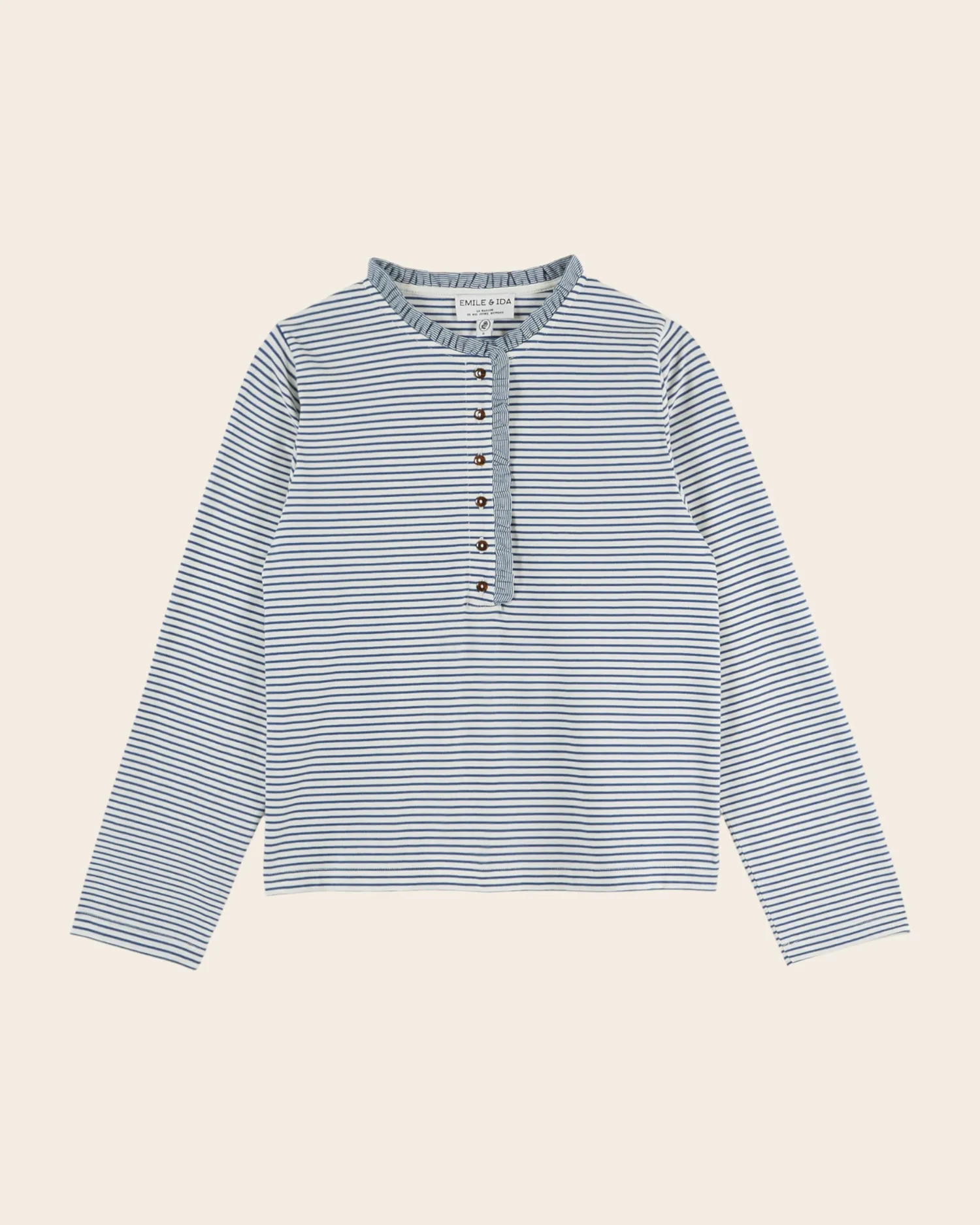Emile et Ida Evania t-shirt blå stribet langærmet