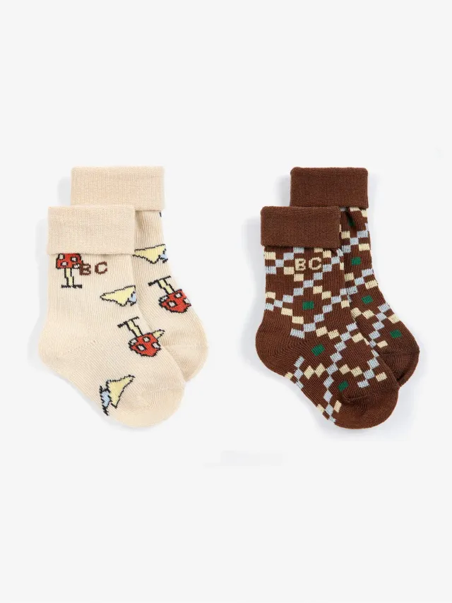 Bobo Choses Mush Monster Duo strømper 14-16 flerfarvet