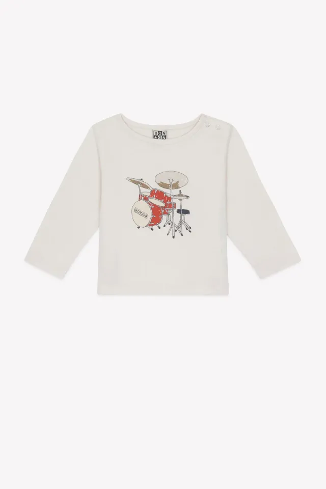 Bonton Taxi Drummy Coton t-shirt ecru bomuld