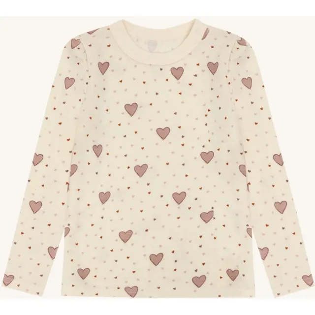Hust & Claire HC Abba Hearts Puff bluse Off White uld